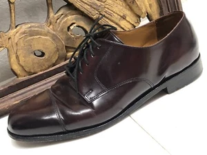 Cole Haan Mens Size 9 1/2 2E Dark Red Leather Oxford Dress Shoes - Picture 1 of 12