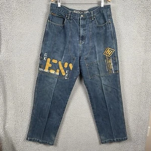 Enyce Jeans Mens 38 Blue Denim Streetwear Skater Hip Hop Graffiti Baggy Y2K 90s - Picture 1 of 19