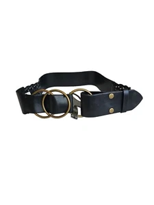 BCBG Tex by MaxAzria schwarzer Gürtel Ringverschluss - Druckknöpfe Kunstleder Verzierungen - Bild 1 von 19