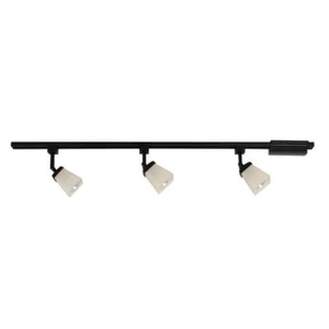 3-Light Matte Black Linen Glass Linear Track Lighting Kit - Picture 1 of 1