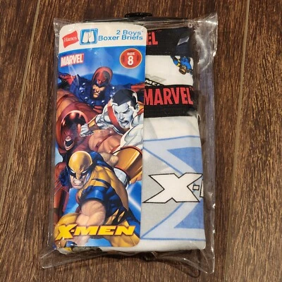 Vintage 2006 Hanes Marvel X-Men Boxer Briefs Size 8 Boys 2 pk Underwear NEW - Image 1 of 4