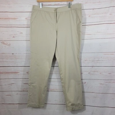 Tommy Bahama Women's Gemma Fit Khaki Flat Front Pants Size 14 NWT - Image 1 of 4