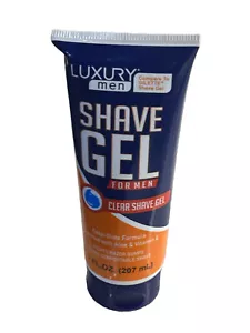 Luxury Men Shave Gel Clear Color Fights Razor Bumps Easy Glide Aloe Vitamin E - Picture 1 of 7