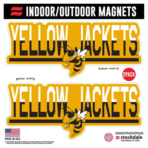 Georgia Tech Yellow Jackets 6" x 6" Two-Tone Magnet 2-Pack Set Cover