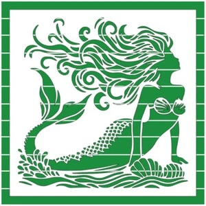 8"x8" Clear Plastic Stencil - Mermaid (SAA22) (.007")***** - Picture 1 of 2
