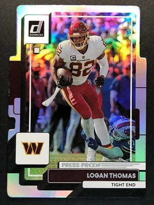 2022 Donruss Logan Thomas #179 Silver Die-Cut Press Proof 12/75 SSP Commanders - Image 1 of 2