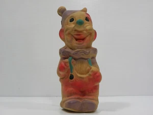 Old Vintage Colorful Soft Rubber Squeak Toy Clown 6" - Picture 1 of 7