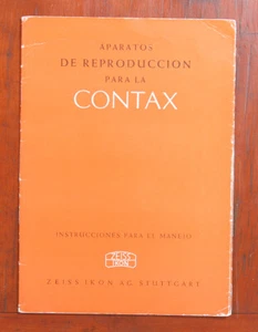 MANUAL APARATO REPRODUCCIÓN ZEISS CONTAX/142762 - Imagen 1 de 1