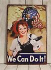Rosie the Riveter Tin Sign We Can Do It Metal Poster Decor Art Vintage Style XZ
