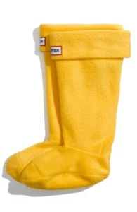 Hunter Original 165573 Kid's Fleece Welly Tall Yellow Boot Socks Size Small - Picture 1 of 1