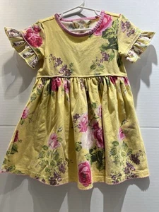 Matilda Jane dress Girls 4T Enchanted Garden Floral Flower Yellow Shirt Sleeve - Picture 1 of 3