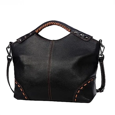  Bolsos de cuero para mujer Bandolera de diseñador Bolso de mano Carteras con negro Foto 1 de 4