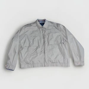 Members Only Bomber Jacket Fauchon Gray Tan Size XL Plaid Lining Windbreaker - Picture 1 of 9