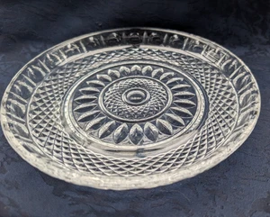 Vintage Kristallglas aus Annahütte Servierplatten rund mit Rand, D. ca. 20 cm,   - Bild 1 von 6