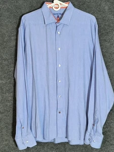 Camisa Luchiano Visconti Negra Para Hombre Geométrica Abotonada Índigo Talla XL USADA EN EXCELENTE ESTADO - Imagen 1 de 18