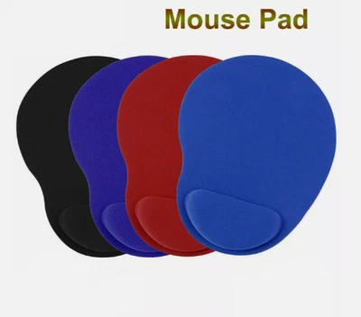 ANTI-SLIP MOUSE PAD MAT WITH FOAM WRIST SUPPORT PC & LAPTOP UK SELLER - Image 1 of 4