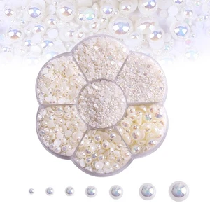5600PCS Half Round Pearls Flatback Imitation Pearls for Crafts,7 Sizes for DIY - Picture 1 of 6