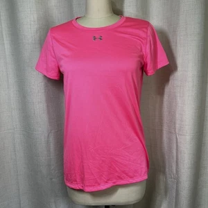 Under Armour Womens Heatgear Loose T-shirt Size Medium Pink Short Sleeve Uline - Picture 1 of 16