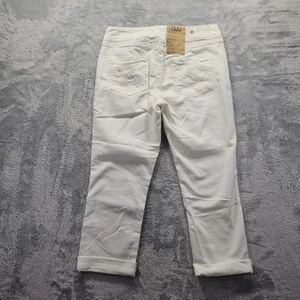 Silver Capri Jeans Women's Size W28 White Laced Pockets Suki Mid Capri NWT - Picture 1 of 15