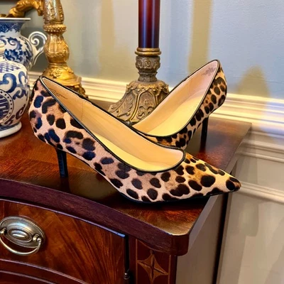 NWOB Nine West Alake Pointed Toe Leopard Cheetah Hair Heel Shoes Pumps Size 7 M - Image 1 of 4