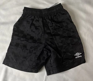 Umbro Kid's Athletic Shorts Classic Checkers Black Size Small 6-7 - Picture 1 of 3