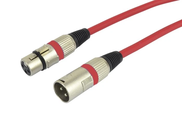 COBRA XLR to XLR Mic Lead 3pin Male to Female Red Cable in Choice of Length