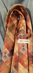 Pierre Cardin Rust Orange Diamond Tie - Picture 1 of 1