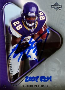 Adrian Peterson Autographed 2007 Upper Deck #21 Trading Card ROY Beckett 38574 - Picture 1 of 2