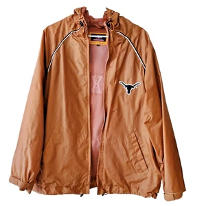 Vintage Colosseum Men's Texas Longhorns Nylon Hooded Jacket Sz L No Zipper Pull - Picture 1 of 11