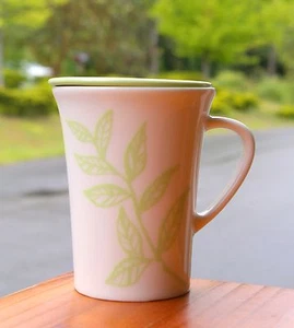 Starbucks Coffee Company 2005 Green Leaves Leaf Tazo Tea Mug & Coaster / Lid - Picture 1 of 10
