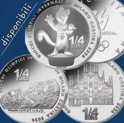 ITALIA 2025 3 monete 1/4 € OLIMPIADI INVERNALI Milano Cortina 2026 - Imagen 1 de 4