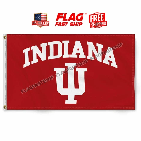 Indiana Hoosiers 3x5 Flag 3x5 FT Indiana University Banner Man Cave Flag Cover