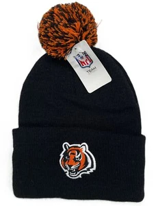Cincinnati Bengals Gorro Puños Invierno Equipo NFL Ropa Pom Sombrero Negro Nuevo con Etiquetas - Imagen 1 de 2