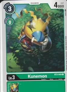 Juego de cartas Bandai Digimon 2021 - Kunemon BT3-045 C - VERDE - Imagen 1 de 2