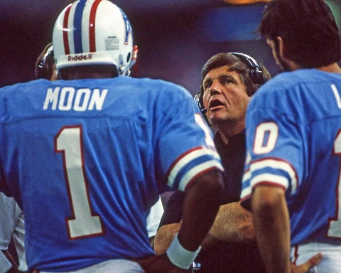 Houston Oilers WARREN MOON and JERRY GLANVILLE 8x10 Photo Football Print Poster Cover