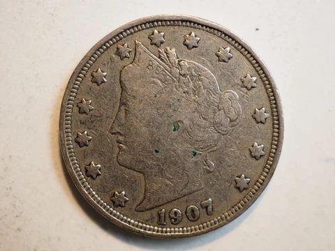 1907 LIBERTY HEAD 5 CENTS *(AKA V NICKEL)* - FREE SHIPPING! - A1359 Cover
