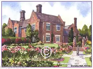 DUNSLEY HALL NR KINVER SOUTH STAFFS WATERCOLOUR ARTISTS PRINT ART CARD 8"x 6" - Picture 1 of 1