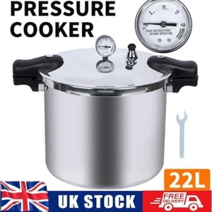 22L 90kpa Large Pressure Canner Cooker Kitchen Cookware with Gauge Release Valve - Picture 1 of 24