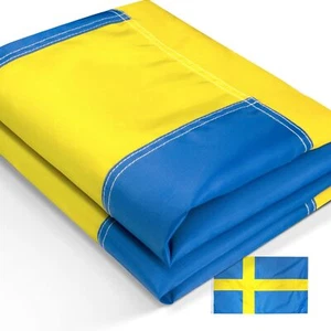 Anley EverStrong Serie gestickte Schweden Flagge 3 x 5 Fuß - Polyester schwedische Flagge - Bild 1 von 8