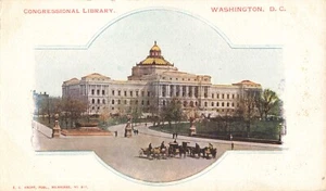 1898 Private Mailing Card Washington DC Congressional Library E C Kropp N634 - Bild 1 von 2