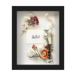 8” x 10” Black Wooden Shadow Box Frame – Display Case with Soft Felt Back, Me... - Picture 1 of 6