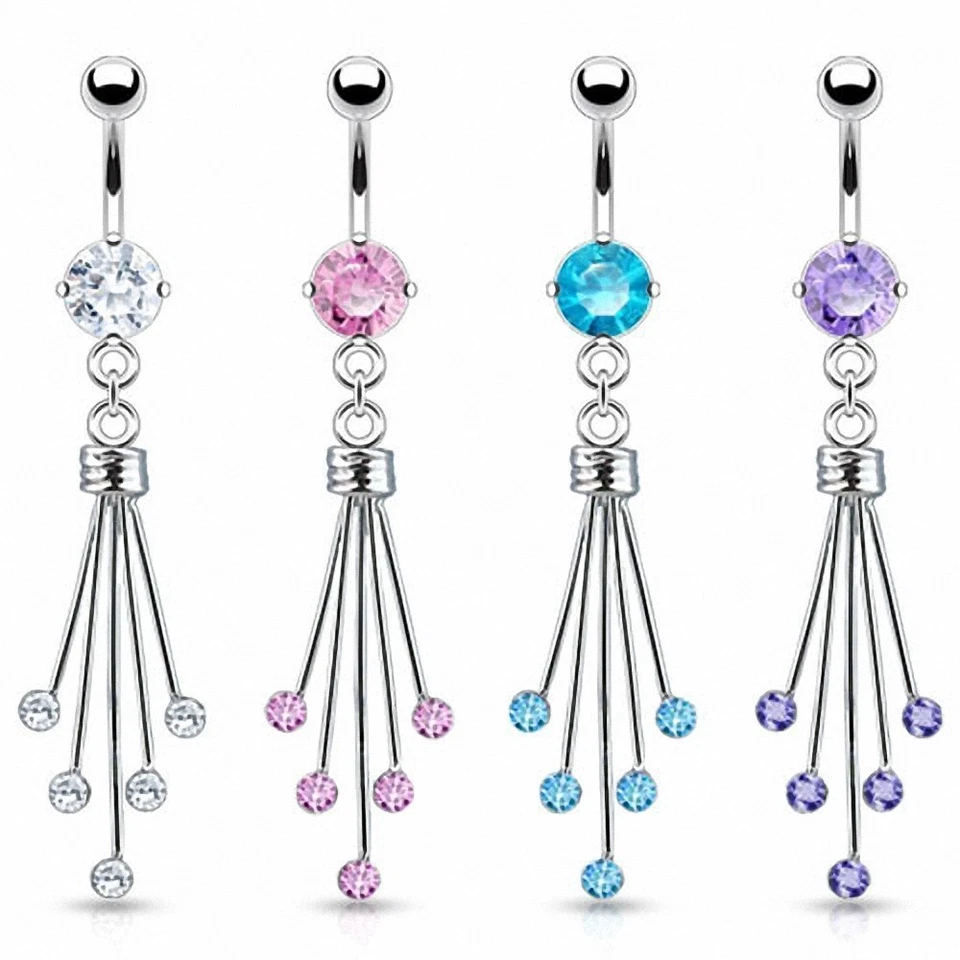 腹部纽扣穿孔钛链 — 第 1/1 张图片