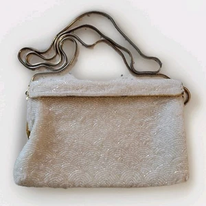 Vintage beaded evening bag White Gold  - Picture 1 of 6