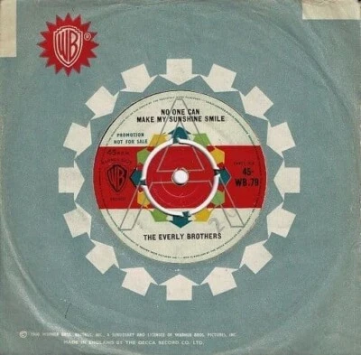 THE EVERLY BROTHERS No One Can Make My Sunshine Smile 7 Inch Warner Bros. Promo - Image 1 of 4