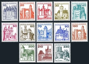 Alemania 1231-1242, montado sin montar o nunca montado. Mi 913-920, 995-999. Definitive 1977-1978. Ciudades, castillo - Imagen 1 de 1