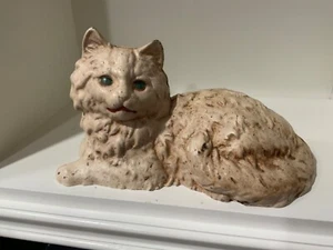 Vintage cast iron cat doorstop Hubley style white kitty - Picture 1 of 8