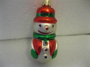 KLEINER deutscher Glas Schneemann - ca. 3-1/4" groß - Bild 1 von 1