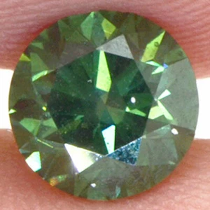 Fancy Green Diamond Loose Round Shape 0.91 Carat VS2 Natural Enhanced Polished - Picture 1 of 8