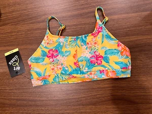 Art Class by Target Girls Floral Bikini Swim Top, Yellow Multicolor Sz L (10/12) - Picture 1 of 11