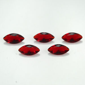 100pcs 1.5x3~8x16mm Marqiuse Garnet Red Loose Glass Gemstone Machine Cut Stone